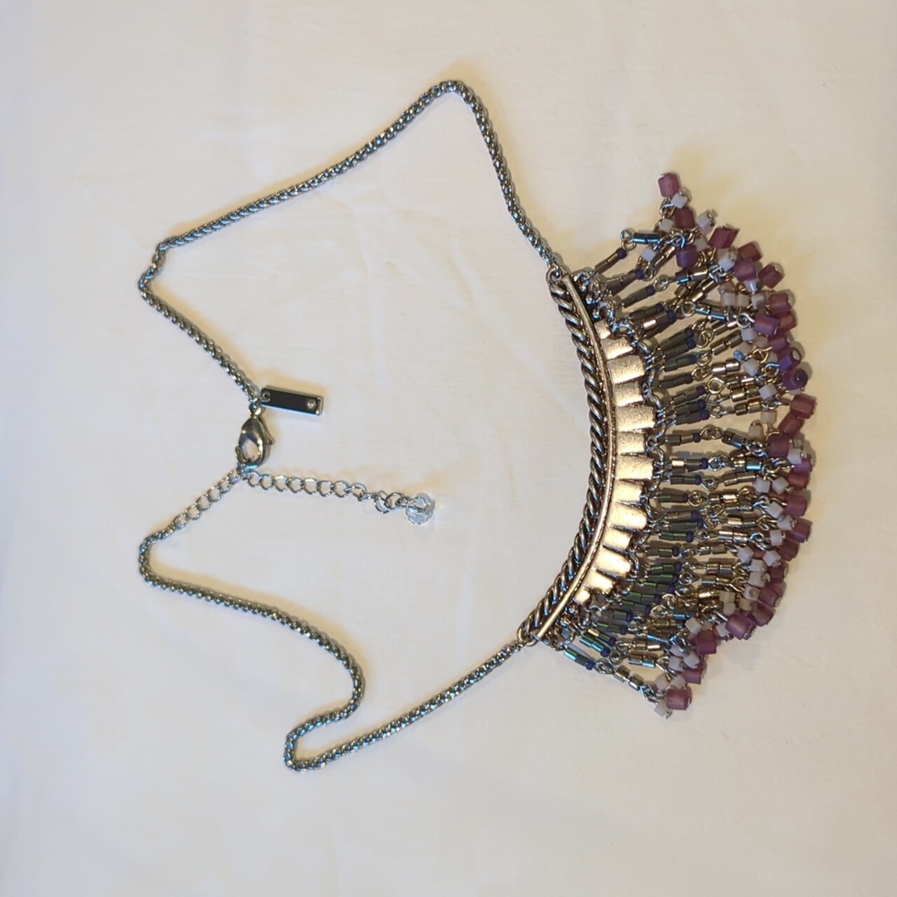 WHBM silver and purple necklace